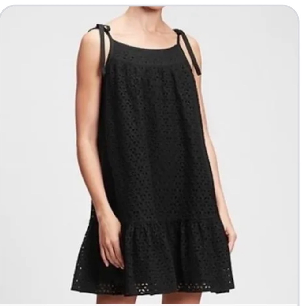 GAP Black Eyelet Mini Dress